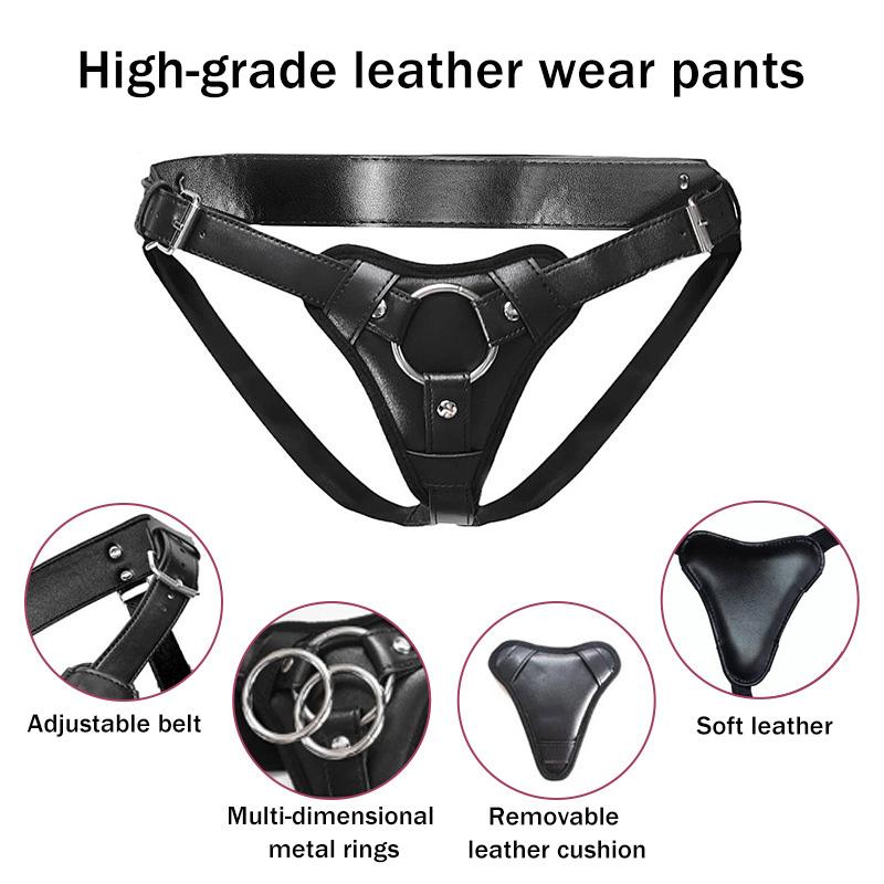 Strap On Dildo Harness Sex for , High-quality Wearable Leather Pants Men Pegging Dildo, Adjustable Belt Multiple Sizes Rings