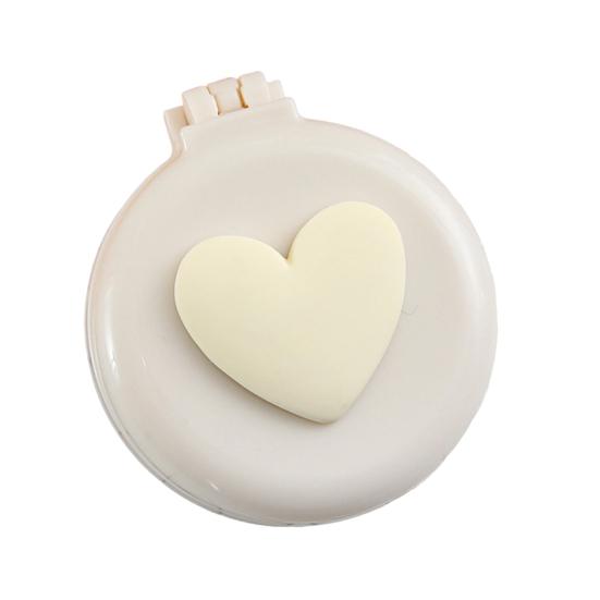 2-In-1 Mini Folding Hair Brush with Makeup Mirror Portable Travel Air Cushion Comb Women Girls Scalp Massage Detangling Brush