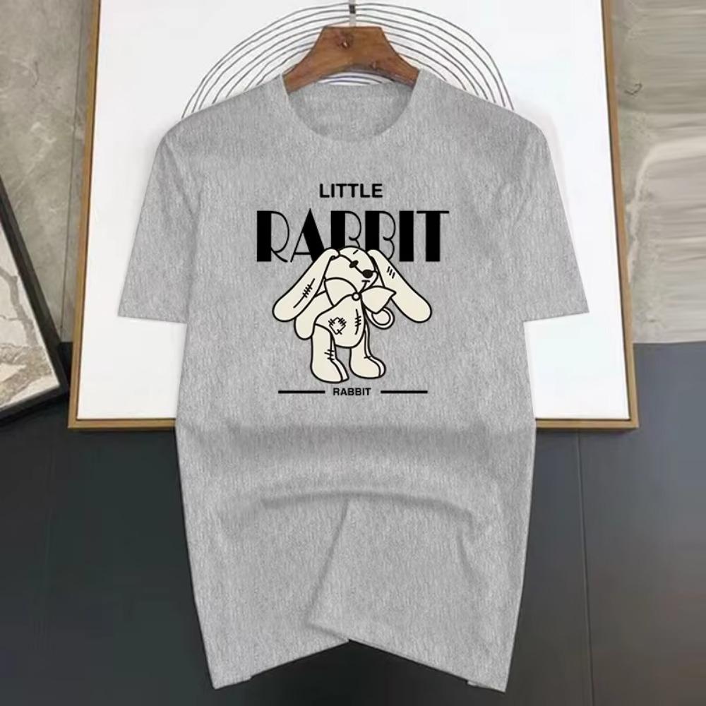 Little Rabbit Painted Design High Quality Cotton Men's and Women's Tshirts Luxury Brand Leisure Short Sleeve Top T-shirt