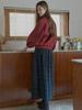 Avang Tartan Check Pleated Maxi Skirt - Green