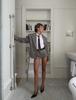 European & American Women's Autumn Casual Plaid Lapel Suit with Shorts