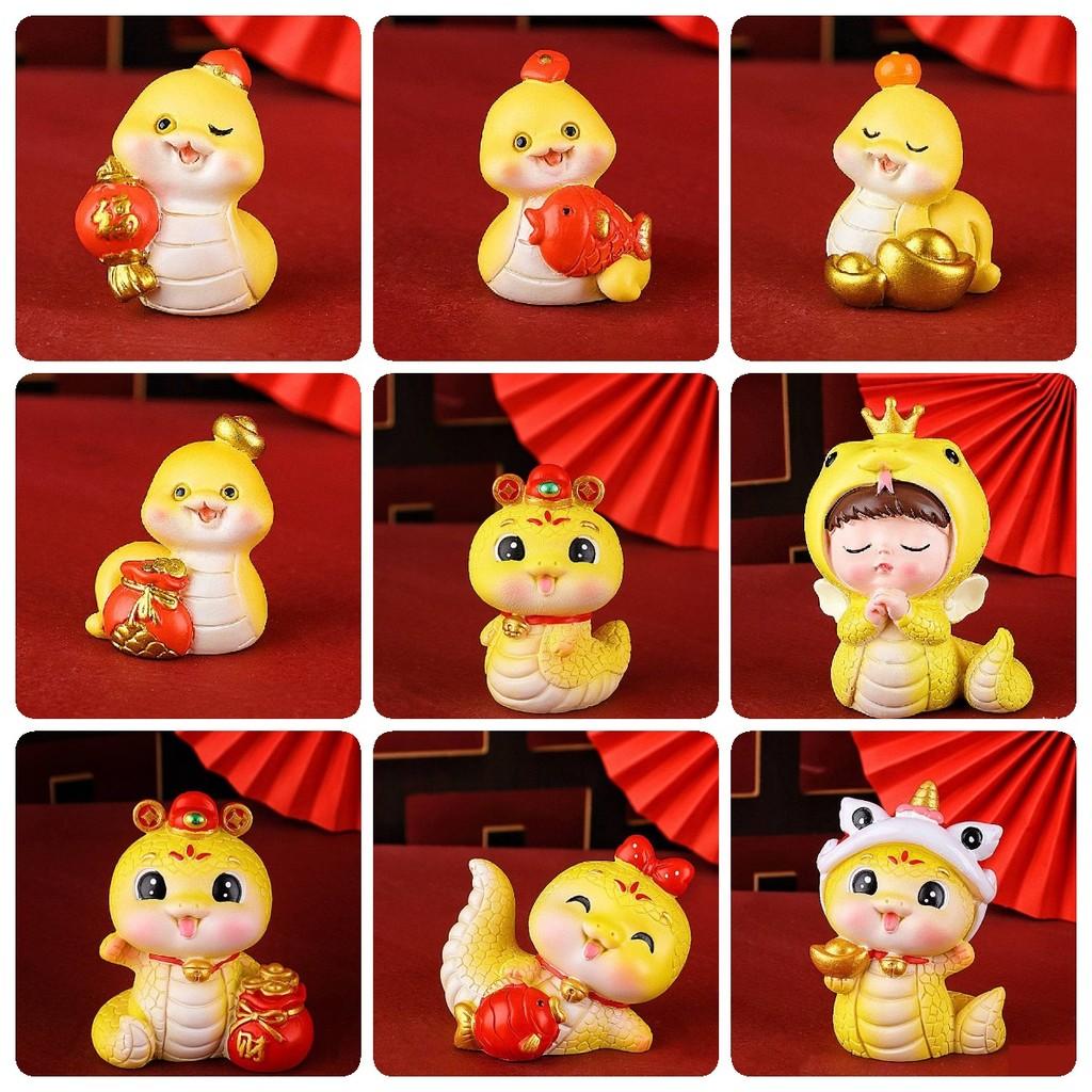 Year The Of Snake Mascot Toy Resin Cake Decoration Doll Room Gifts Decorate