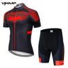 Mens Cycling Jersey Set Short Sleeve Breathable Mesh Bike Apparel Ride