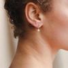 Gold-Plated Freshwater Pearl Stud Earrings - Elegant, Simple Titanium Steel Jewelry