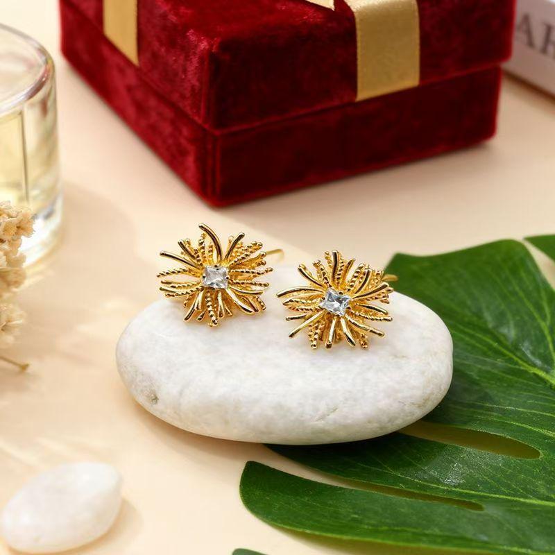 

Elegant Firework Stud Earrings - High-End Silver Needle Women s Jewelry срібний