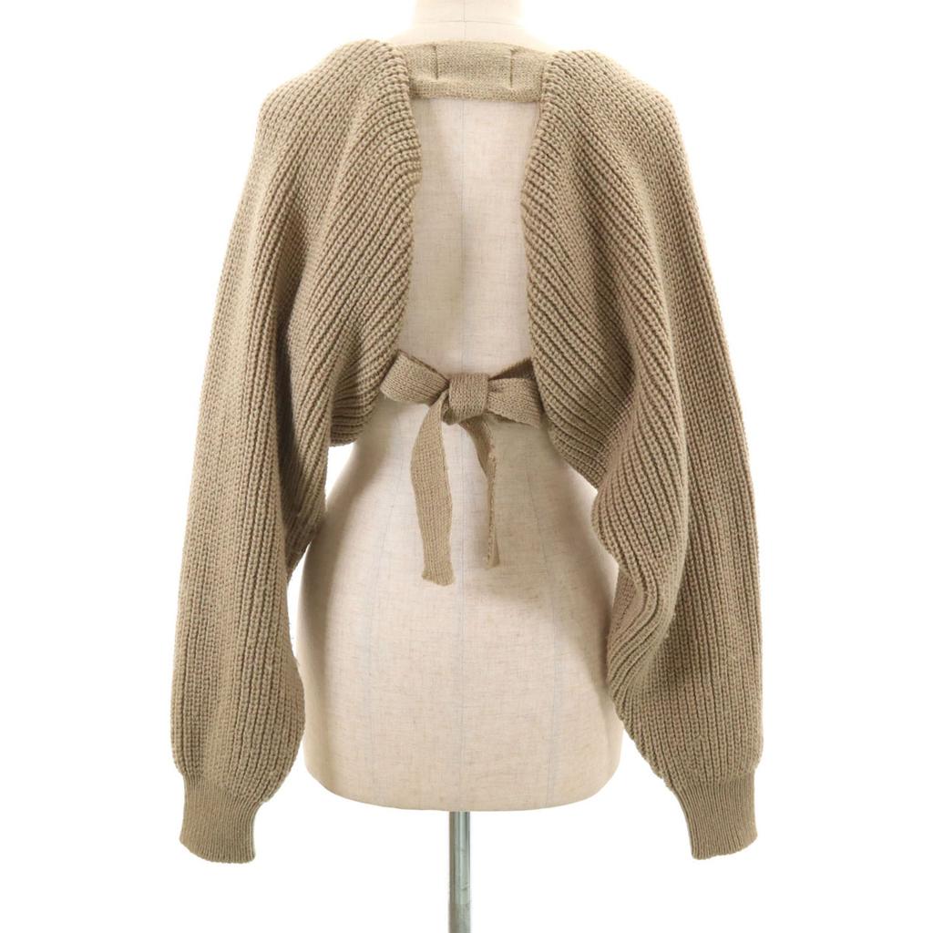 TAN Made In Japan Wool Blend Long Sleeve Knit Bolero F Beige Women Used