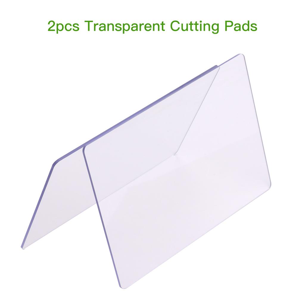 2pcs Transparent Cutting Pad Accessory PC Material Plate 3mm Thickness Replacement Pad for Die Cutting & Embossing
