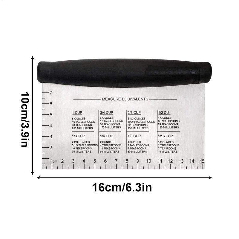 Bench Scraper Kitchen Food Scraper Square Bread Dough Cutter With Scale Pastry Cutter Tool Baking Tool For Bakers Cooking Pizza