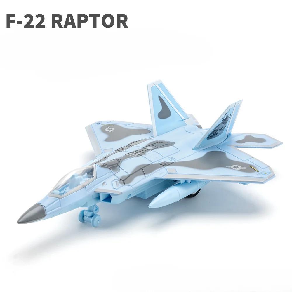 1/50 J-10 J-20 F-16 F-22 J-15 Fighter Model Toy Airplane Alloy Diecast Music Light  Pull Back Fighter Plane Model for Kids Gifts
