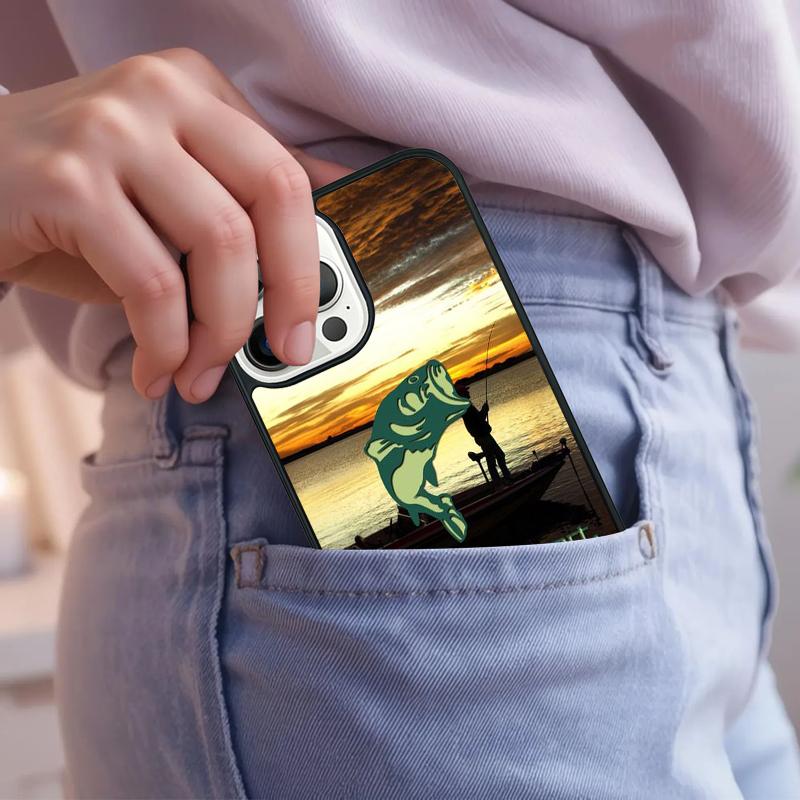 hunting Fishing Sunset Phone Case For iPhone 17 Air 15 16e 14 13 Pro Max Coque 12 11 Pro Max PLUS cover