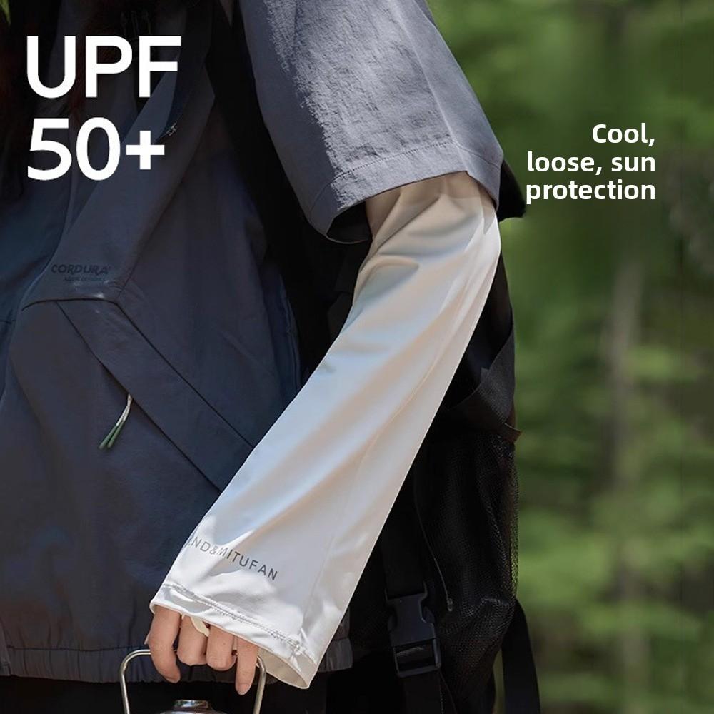 Loose Long Ice Silk Sleeves Elastic Sunscreen Arm Covers Cycling Sunscreen Sleeves Men