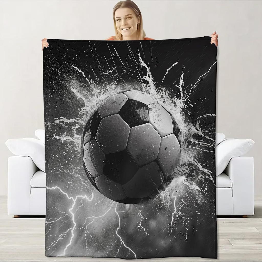 Football Sports Series Digital-printed Polyester Bedroom Velvet Flannel Cover Blanket Fleece Soft Sofa Cover Blankets for Beds