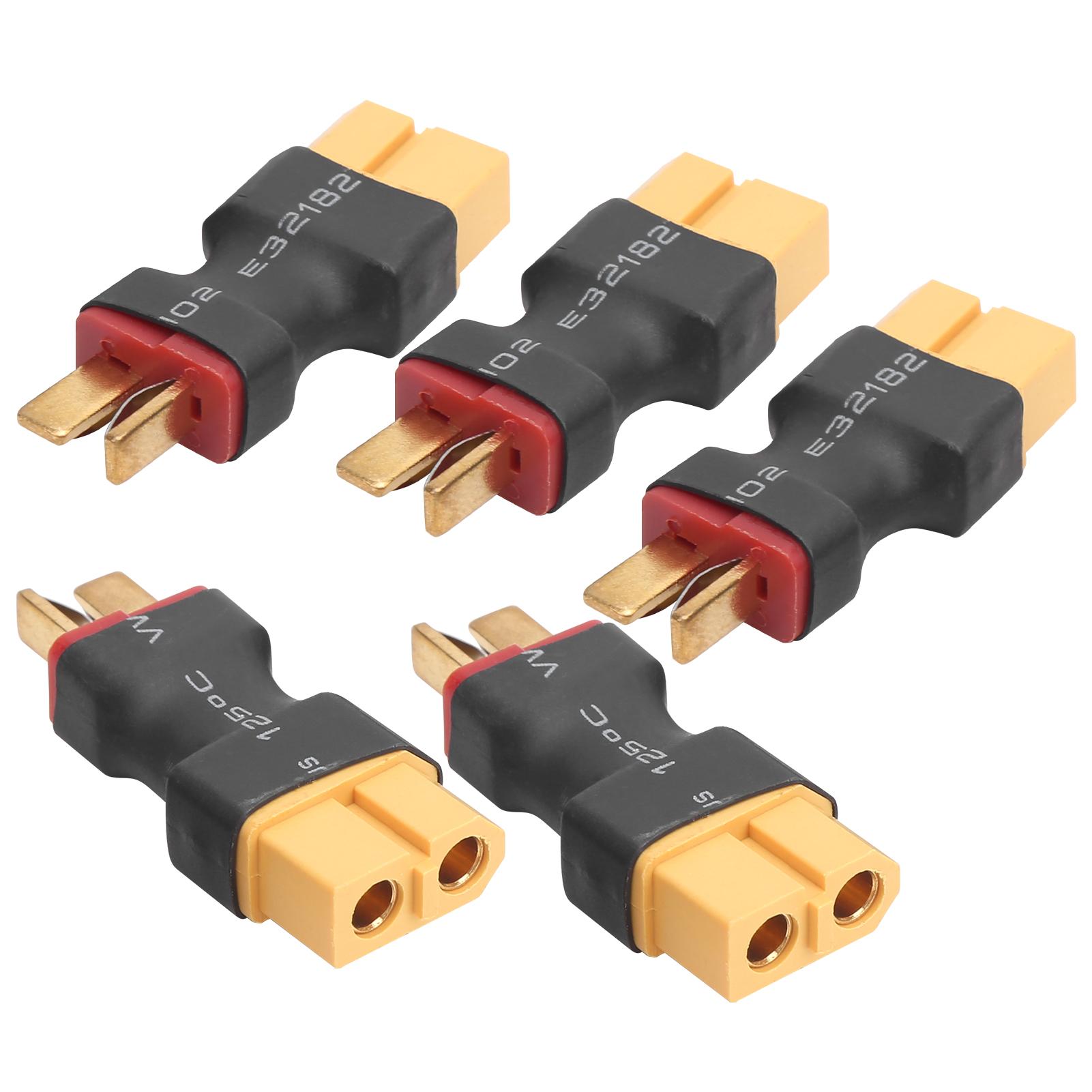 

5Pcs RC Plane Battery Adapter TType Male Plug XT60 Female Connector Fittings No Wires