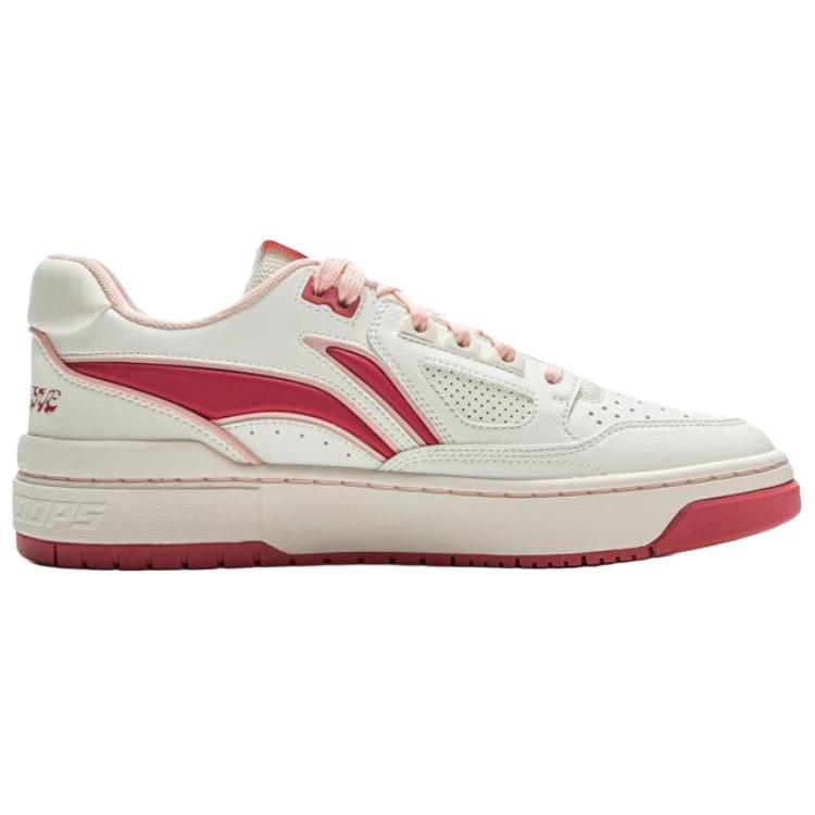 Li Ning New Star Fashion Vielseitige Rutschfeste Abriebfeste Low-Top Skate Schuhe Unisex Sneaker Weiß Rosa ABCV007-1
