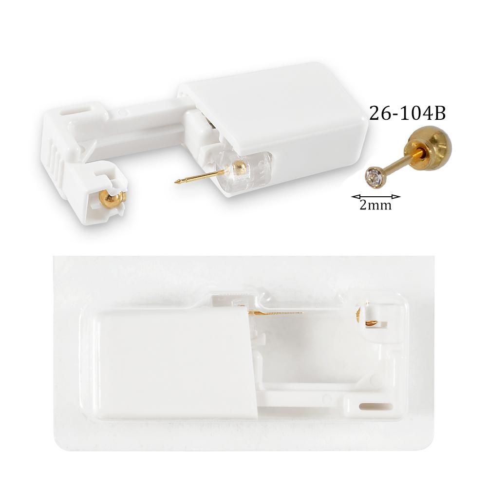 Easy To Use 24K Gold Plated Different Crystal Safe Ball Ear Piercing Gun Kit Disposable Disinfect Earring Piercer Machine Studs