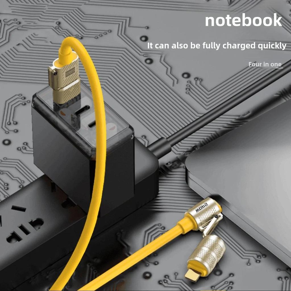 Kabel do transmisji danych z super szybkim ładowaniem 4 w 1 240 W Type-C do Type-C Kabel ze stopu cynku do iPhone 15 16 17 Samsung Huawei Xiaomi