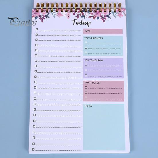 To-Do-Notizbuch, Spiralbindung, 100 g/m² Papier, Schutzhülle, undatiert, Listen-Notizblock, A5-Planer, täglicher Terminplaner