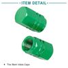 ACROPIX Car Tire Stem Valve Cap Tire Cap Wheel Valve Cover Tire Cap Hexagon Dustproof Aluminum Alloy Green 4pcs