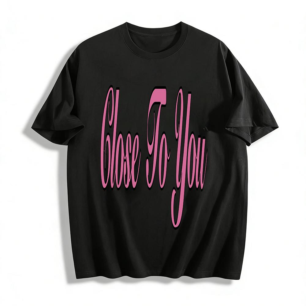 

Vintage Close To You Print Casual Top Loose Fit Versatile Crew Neck T-Shirt For Daily Commute Travel Pure cotton T-shirt XXS