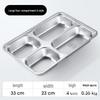 Jiyoushi 304 Stainless Steel 4-Compartment Divided Cafeteria Tray