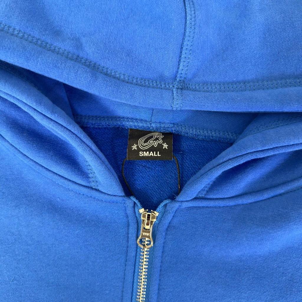 Corteiz Vibe Hip Hop Fleece gevoerde hoodie met rits voor heren