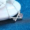 Real Moissanite X Cross Necklace for Women Colorless VVS Diamond Balance Cross Pendant Neckalce Sterling Silver Wedding Jewelry