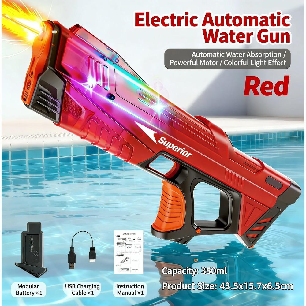 New Electric Water Guns Children Wholesale AutomaticWater Absorption Battery DisplayLarge Capacity Boys' Water PlayToyWater Gun
