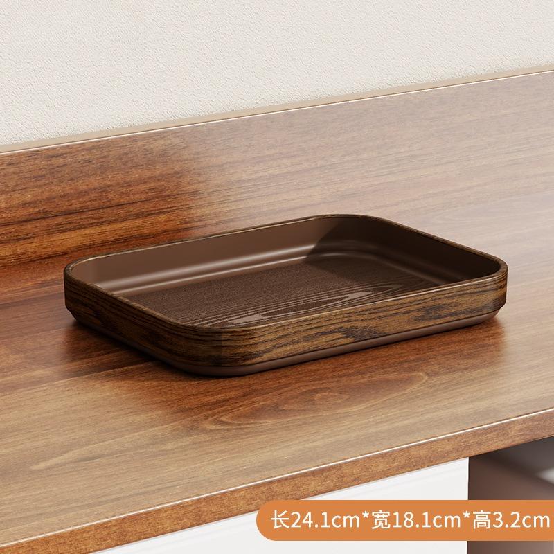 

Multi-Purpose Extra-Thick Wood Grain Rectangular Trays - Serving Plates for Home Dining Table, Restaurant & Commercial Catering