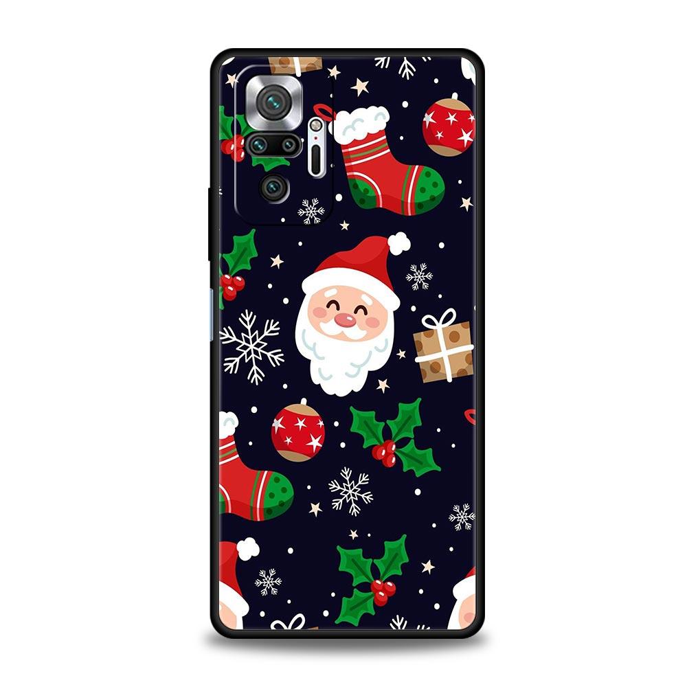 Christmas New Year Phone Phone Case For Xiaomi Redmi Note 11 10 9 Pro 5G K50 9s 7 8 8T 8A 9A 9C 9T K40 Gaming Silicone Cover