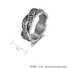 Nordic retro Viking text woven eternal knot, titanium steel ring, men's and women's niche design wedding ring, artistic food ring