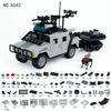 MOC Small-Parts Police SWAT Emergency Command Container Armored Vehicles / Water Rescue Team Hummer Boat Weapon Building Block Set Toy