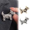 Decorative Alloy Badge Rhinestones Dog Brooch Pin Mini Puppy Lapel Pin for Animal Theme Jewelry Men Women Clothes Bags Hats
