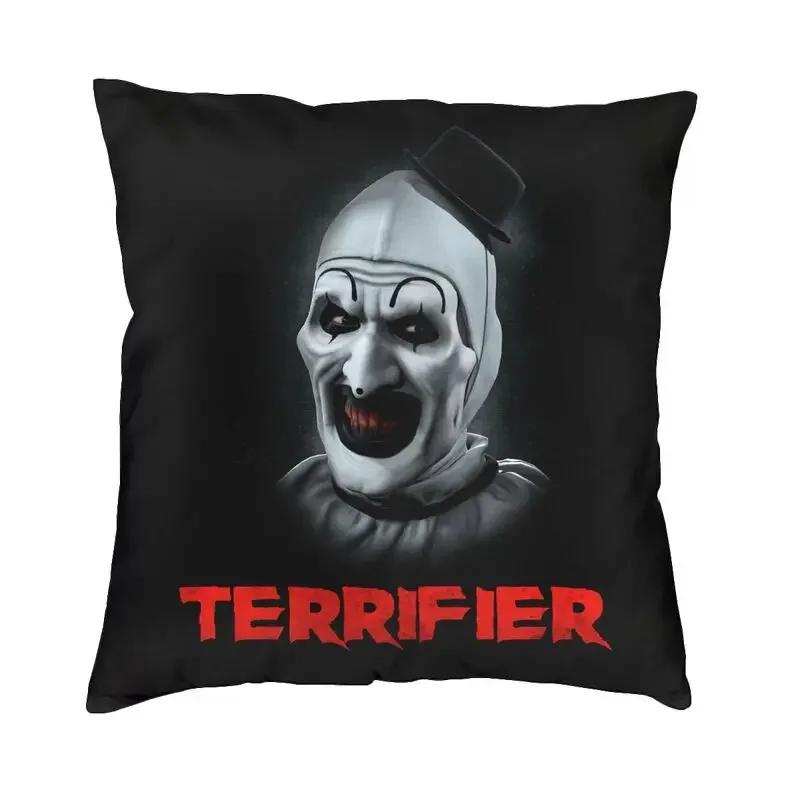 Horror Clown Halloween Movie Terrifier Cushion Cover Velvet Pillow Case Sofa Chair Square Pillowcase Living Room Decoration