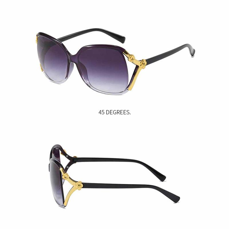 Klassische Große Fassung Fuchs Kopf Reflektierende Flache Gläser Mode Kamelie Sonnenschutz Sonnenbrille Brillen