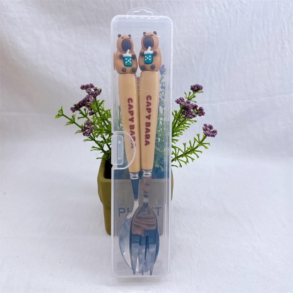 

Travel Portable Cutlery Set Capybara Kitchen Tableware Kitchen Accessories Style 3