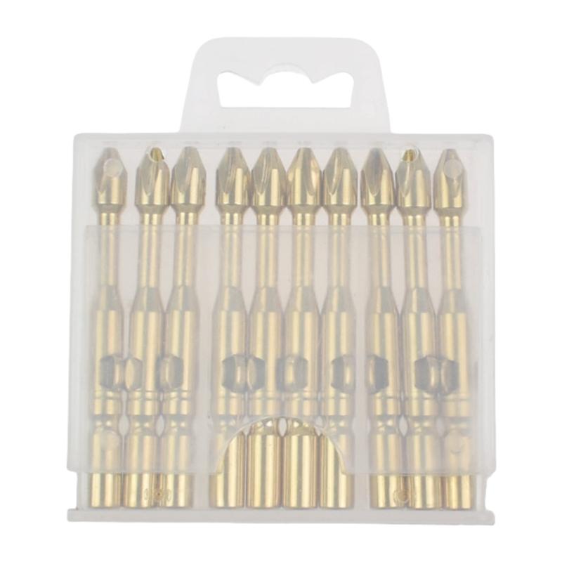 10Pcs 5mm/6mm Impact Screwdriver Bit Antislip Crossing Head Strong Magnetic Electric Drill Screwdriver Attachment Part