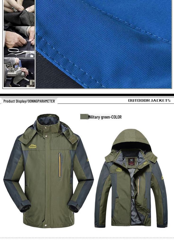 Autumn/Winter Plus Size Men's Windbreaker for Outdoor Sports and Mountaineering