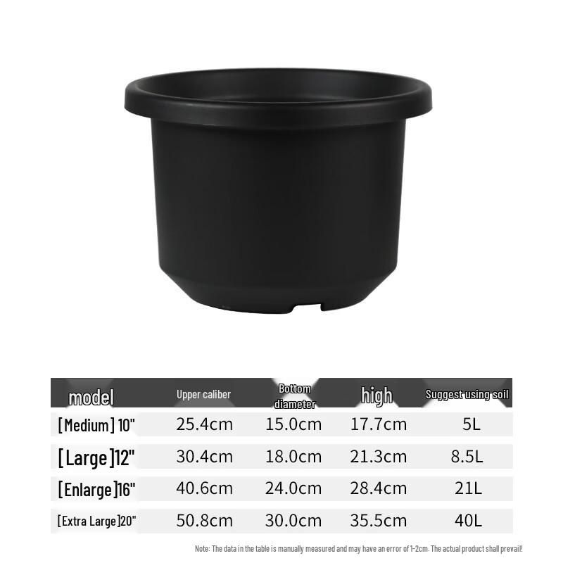Yingtang Thickened Resin Root Control Chubby Outdoor Flower Pots, 2-Pack