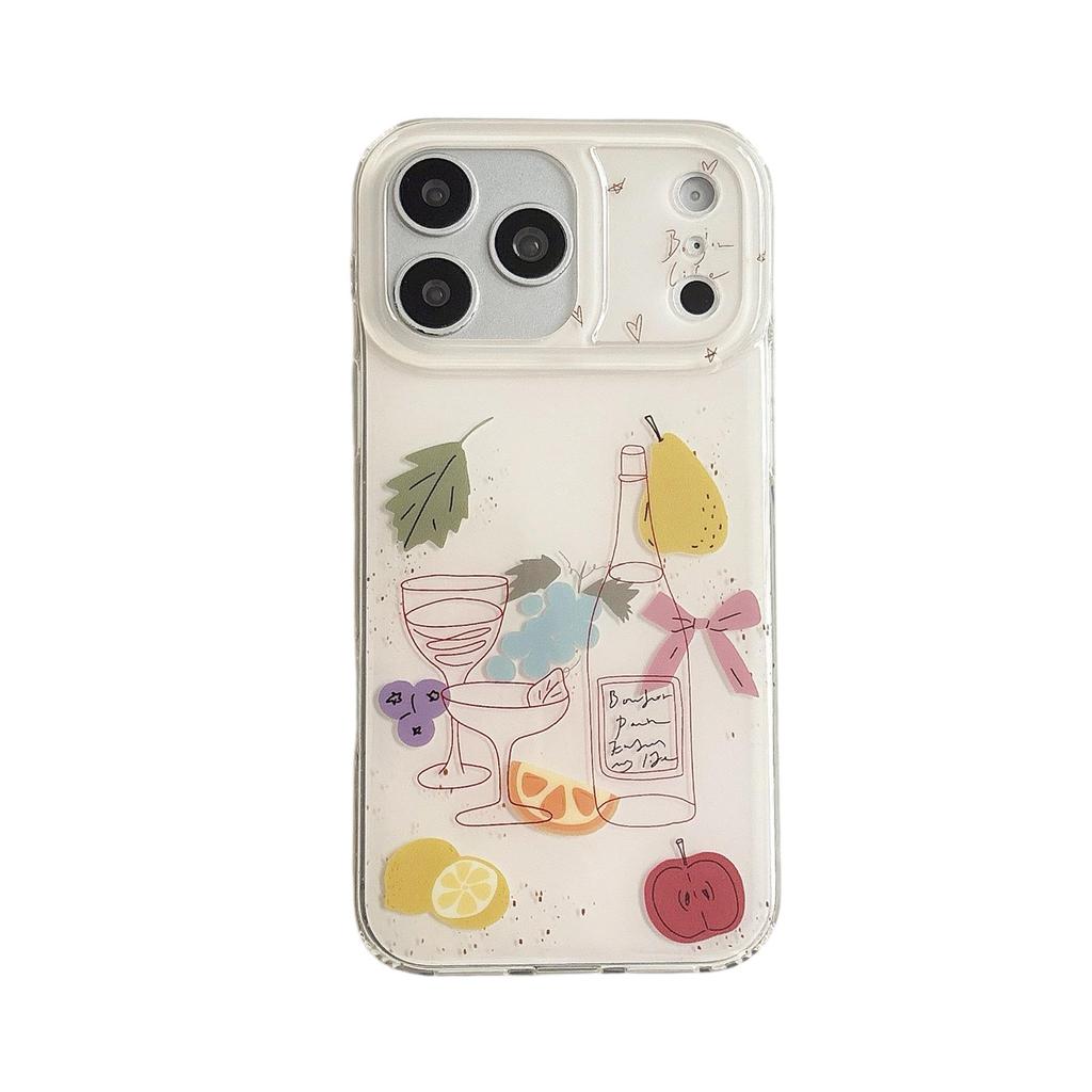 Korean Style Graffiti Illustration IMD Case for iPhone 14/15/16/17 Pro Max