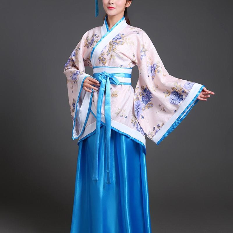 Vêtements Chinois Hanfu Fille aux Fleurs Robe de Scène Traditionnelle Robe de Danse pour Femme Adulte Fée