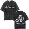 Camiseta Gráfica de Serpiente Deftones Banda de Rock Metal Alternativo Vintage Lavado Unisex Algodón Camisetas Oversize