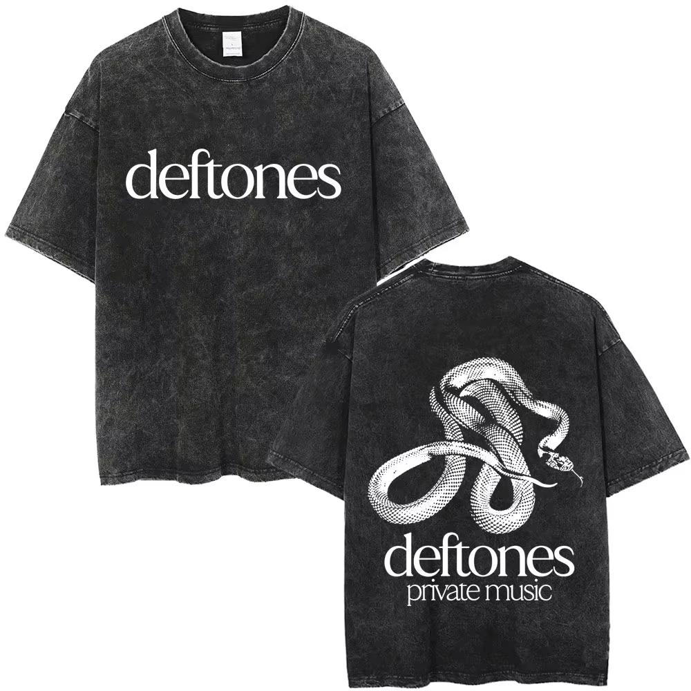 

Washed Vintage Alternative Heavy Metal Rock Band Deftones Private Music Snake Graphic T-shirt Men Women Cotton Oversized TShirts 5XL різнокольоровий