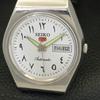JAPAN VINTAGE SEIKO 5 AUTOMATIC 6309A MENS ARABIC WHITE DIAL WATCH A701494-5 R206b-a701494