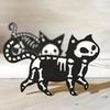 Skull Cats Silicone Mould for Resin Craft Halloween Keychain Pendant Jewelry Making StuFood Grade Material