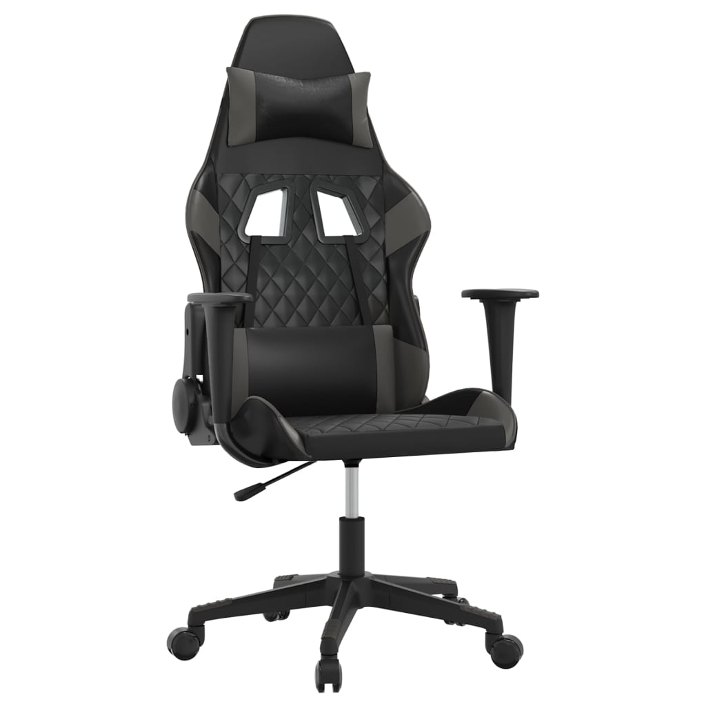 Gaming Chair Black and Gray Artificial Leather