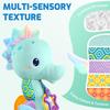 Plush Musical Caterpillar Sensory Toy for Babies 0-13M, Tummy Time Infant Toy with Crinkle, Rattle & Music Box, Compatible with Newborn Girls Gifts