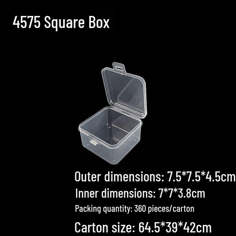 Square Transparent PP Plastic Storage Box for Electronics and Earbuds
