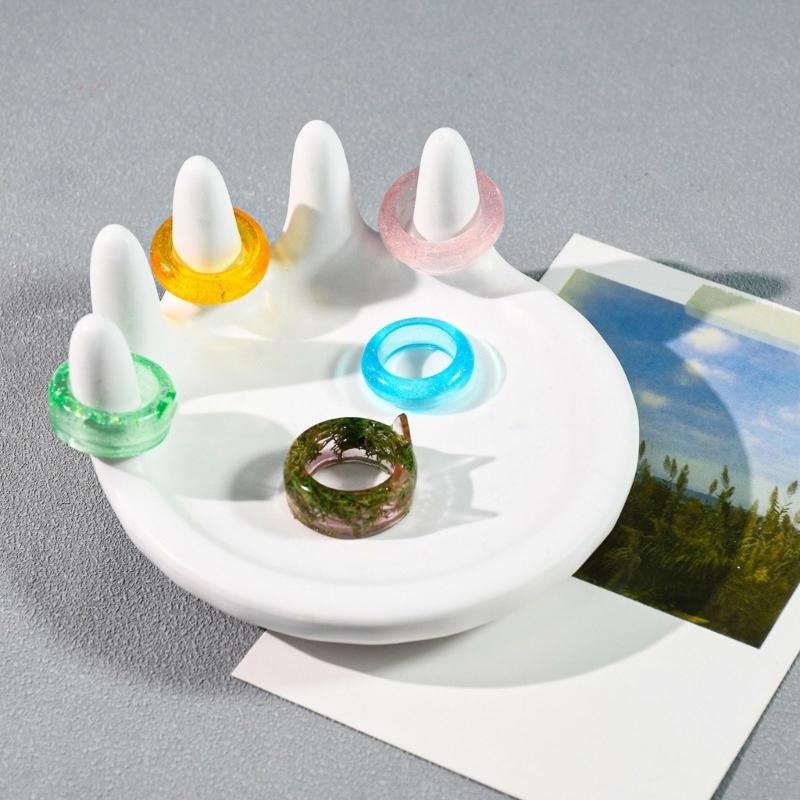 Flexible Silicone Mold for Finger Rings Full Plate Diamond Rings Epoxy Resin Mould Jewelry Tool Unique Accessories Molds