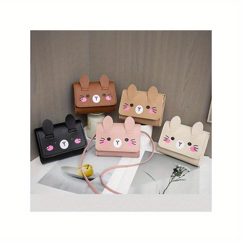 Cute Bunny Ear Crossbody Bag for Women - Pink Shoulder Purse with Adorable Rabbit Design, Compact Coin Handbag for Daily Use & Travel