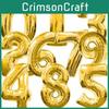 Elegant Gold Silver 16" Foil Letter Number Balloons For Birthday Party Decor
